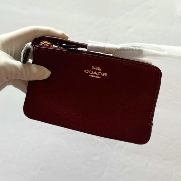 Coach Double Corner Zip Wristlet NWT w Snake Embossed Strap NWT - Picture 12 of 16